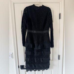 Rachel Parcell Black Lace Long Sleeve Dress